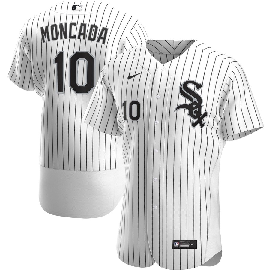 Chicago White Sox 10 Yoan Moncada Men Nike White Home 2020 Authentic Player MLB Jersey